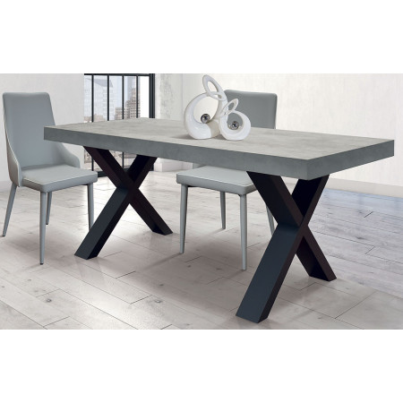 2340  Black MDF table base, cement grey extending top