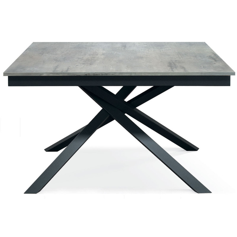 2345  White or black metal table base, cement grey extending top