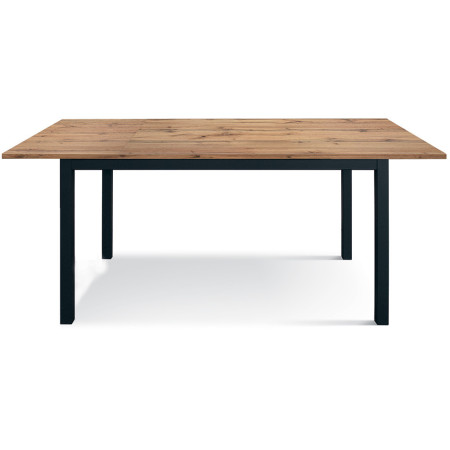 2347  White or black metal table base, durmast wood extending top