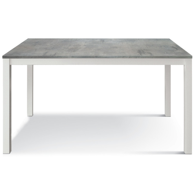 2348  White or black metal table base, cement grey extending top