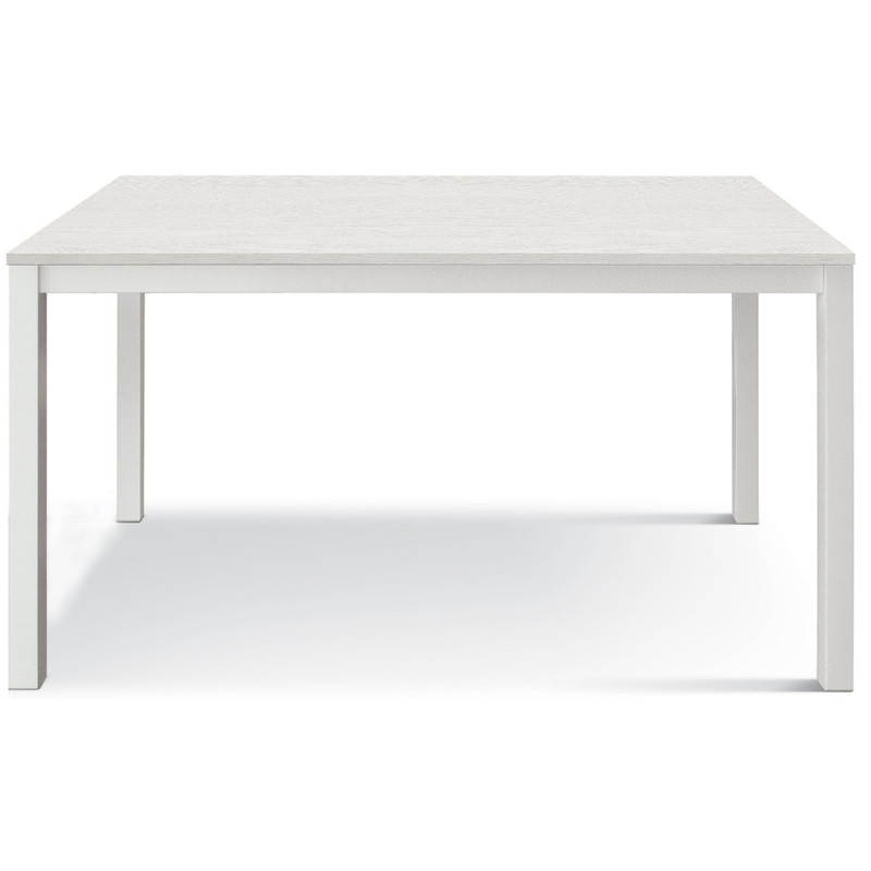 2349  White or black metal table base, white ash wood extending top