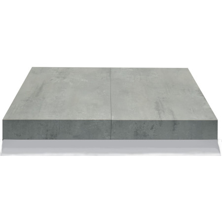 2350  Tavolino trasformabile con base in metallo, piano in rovere, acciaio ossidato, o grigio