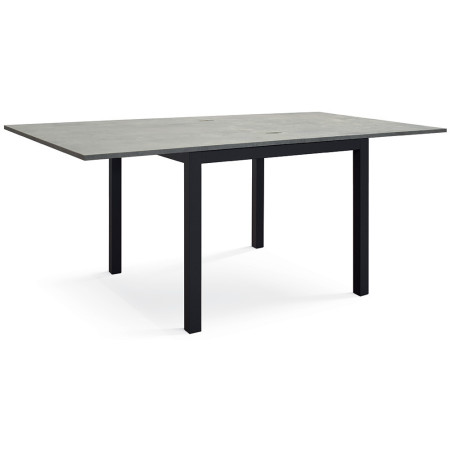 2354  Tavolo a libro o allungabile con base in metallo, piano grigio cemento