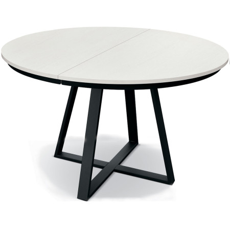 2362  Black metal table base, white, cement grey, or durmast extending top