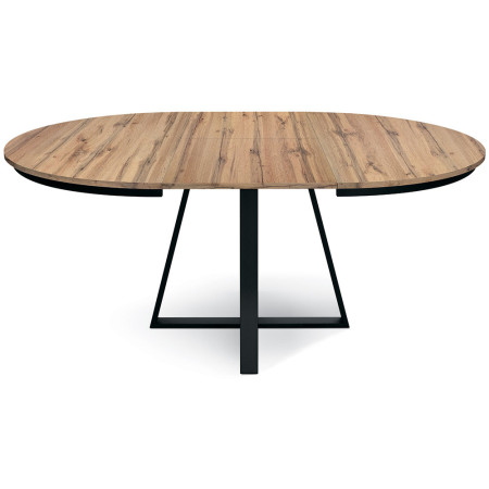 2362  Black metal table base, white, cement grey, or durmast extending top