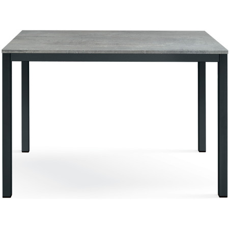 2363  Tavolo con base antracite in metallo, piano fisso bianco, grigio, o rovere
