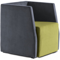 036  Wooden structure fauteuil, fabrics to choice