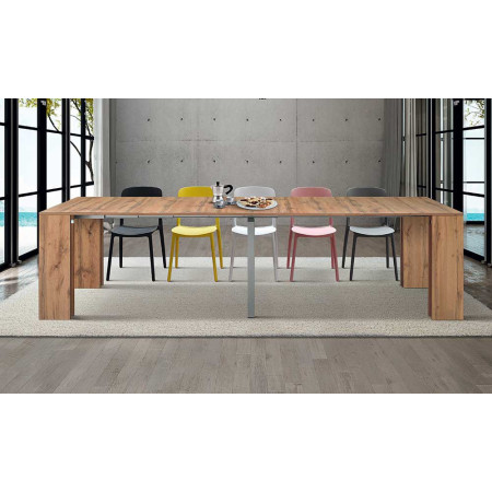 2368  White, cement, grey elm, or durmast wood finished extending console-table