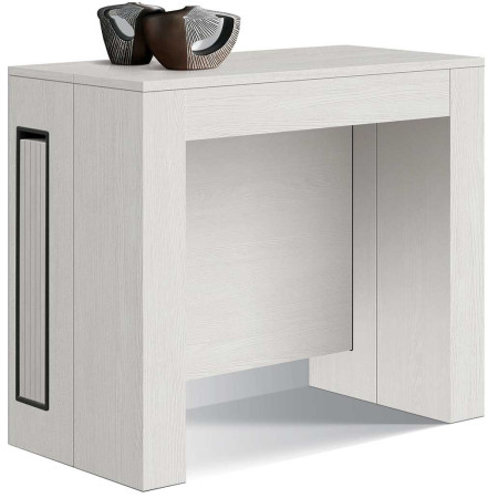 2369  Tavolo allungabile-consolle in melaminico bianco, cemento, olmo grigio, o rovere