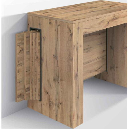 2369  Tavolo allungabile-consolle in melaminico bianco, cemento, olmo grigio, o rovere