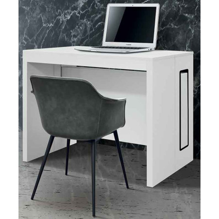 2373  White ash wood melamine finished extending console-table