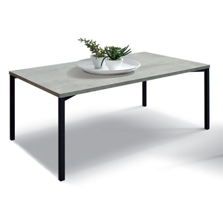 2376  Tavolino con base in metallo e piano in melaminico grigio cemento