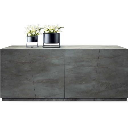 2378  Mobile credenza 4 ante in melaminico acciaio ossidato