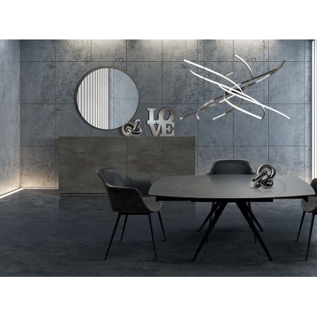 2378  Mobile credenza 4 ante in melaminico acciaio ossidato
