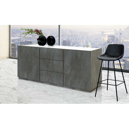 2380 Mobile credenza 2 ante+3 cassetti in melaminico acciaio ossidato