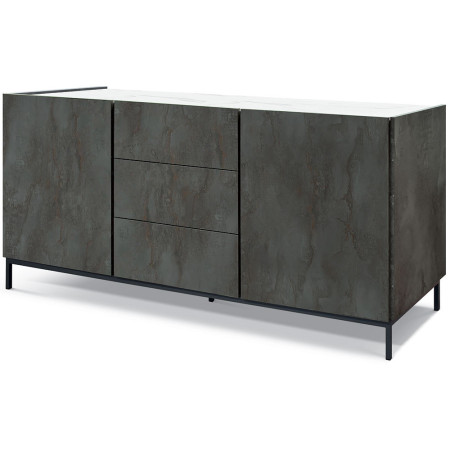 2380  Oxidized steel melamine 2 doors + 3 drawers sideboard furniture