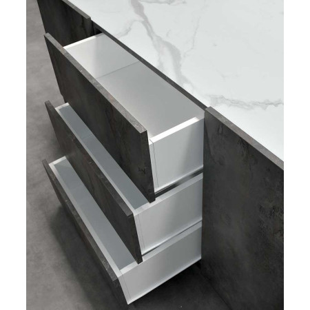 2380 Mobile credenza 2 ante+3 cassetti in melaminico acciaio ossidato