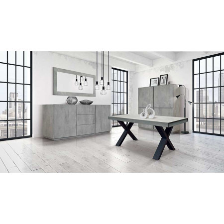 2381 Mobile credenza 2 ante+3 cassetti in melaminico grigio cemento