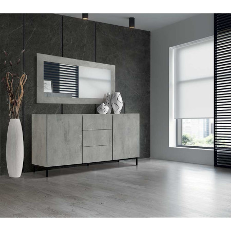 2381 Mobile credenza 2 ante+3 cassetti in melaminico grigio cemento