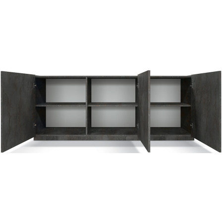 2382 Mobile credenza 3 ante in melaminico acciaio ossidato