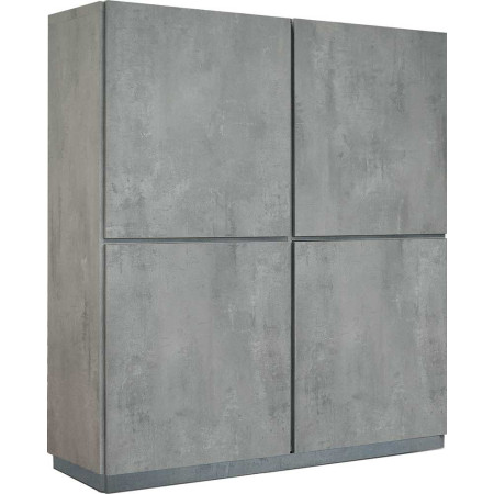 2384  Cement grey melamine 4 doors wardrobe furniture