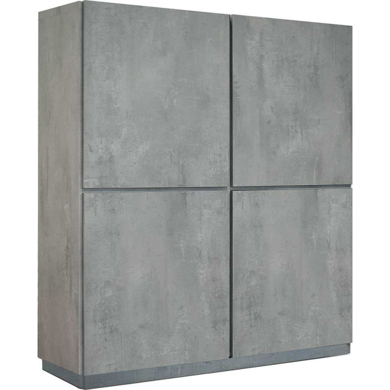 2384  Cement grey melamine 4 doors wardrobe furniture