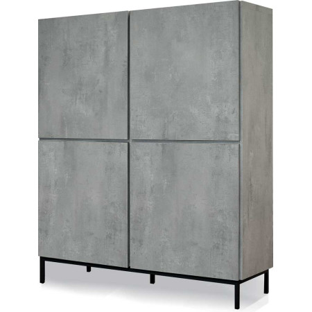2384  Cement grey melamine 4 doors wardrobe furniture