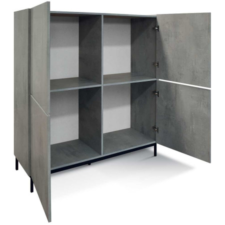 2384  Cement grey melamine 4 doors wardrobe furniture