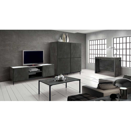 2385 Armadietto 4 ante in melaminico acciaio ossidato