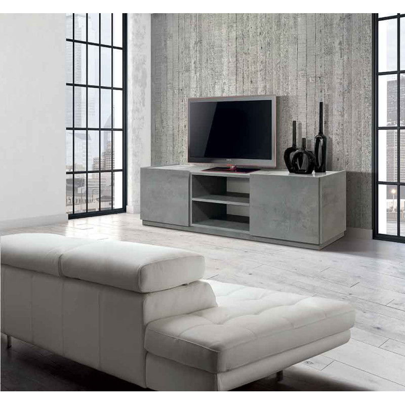 2386  Cement grey melamine 2 doors TV stand furniture