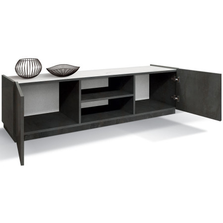 2387  Oxidized steel melamine 2 doors TV stand furniture