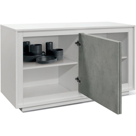 2388  Two tone white-cement grey sideboard furniture with 2 or 3 doors