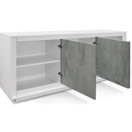 2388  Two tone white-cement grey sideboard furniture with 2 or 3 doors
