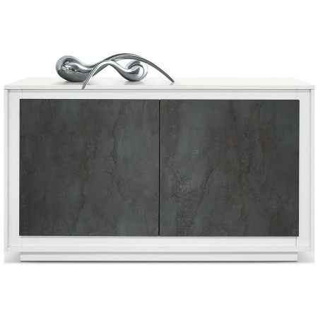 2389  Mobile credenza con 2 o 3 ante bicolore bianco/acciaio ossidato