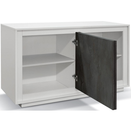 2389  Two tone white-oxidized steel sideboard furniture with 2 or 3 doors