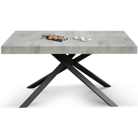 2394  White or black metal table base, cement grey extending top