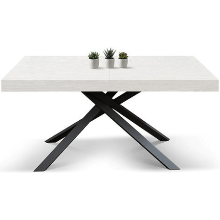 2395  White or black metal table base, white ash extending top