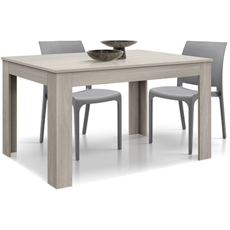 2398  Beech table base, grey elm wood veneered extending top
