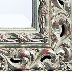 3181 Specchiera in legno+pasta decorata a mano in foglia oro, argento o laccata