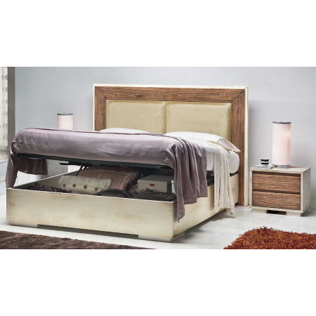 2418  Letto contenitore matrimoniale in legno grezzo o finito, finiture a scelta cliente
