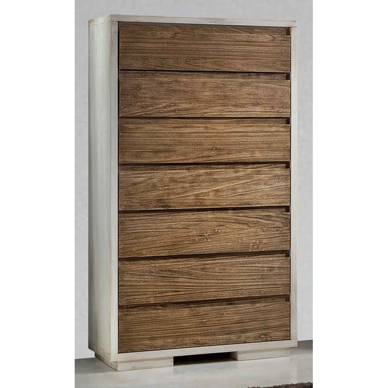 2421  Casettiera 7 cassetti in legno grezzo o finito, finiture a scelta cliente