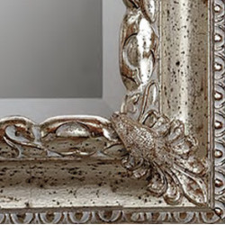3190 Specchiera in legno e pasta di legno decorata a mano foglia oro o argento