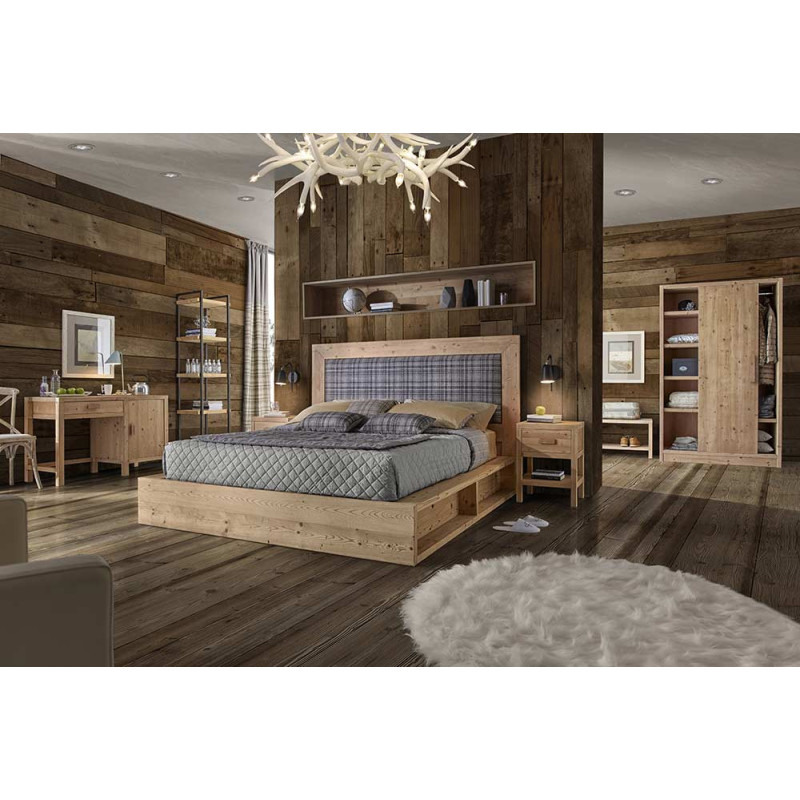 2435  Letto matrimoniale in legno grezzo o finito, finiture a scelta cliente