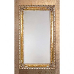 3200 Wooden + wooden paste mirror frame, handmade silver and aged gold leaf finished