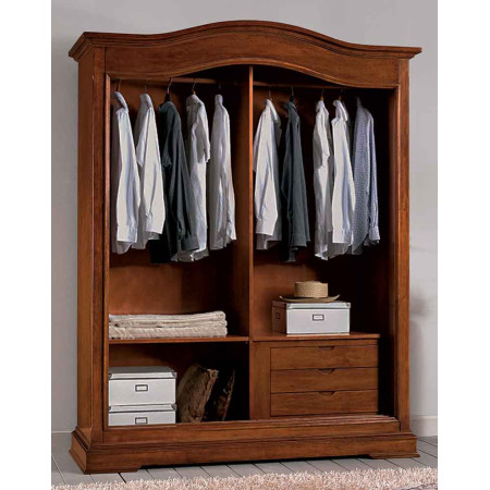 2466  Raw or finished wooden 2 sliding doors wardrobe, finishes to choice