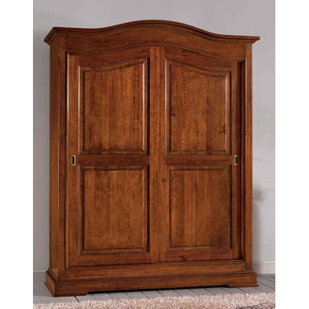 2466  Raw or finished wooden 2 sliding doors wardrobe, finishes to choice