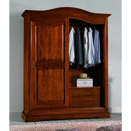 2466  Raw or finished wooden 2 sliding doors wardrobe, finishes to choice