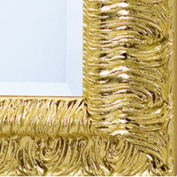 3206 Specchiera in legno + pasta di legno decorata a mano in foglia oro o argento