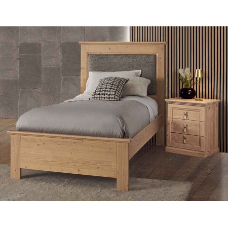 2487  Letto singolo 1 piazza o 1 piazza e mezza in legno grezzo o finito, finiture a scelta cliente