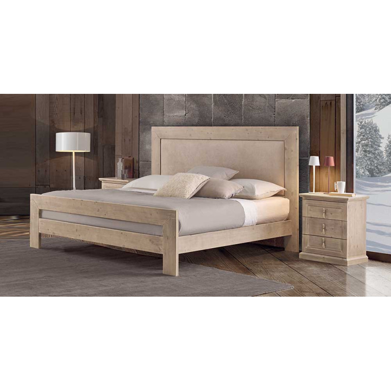 2493  Letto matrimoniale in legno grezzo o finito, finiture a scelta cliente